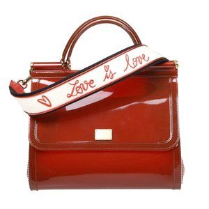 DOLCE & GABBANA Reddish Brown Pvc Crossbody Bag